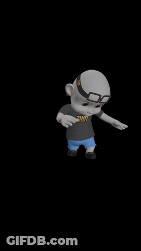 A Cartoon Character Is Wearing A Shirt That Says Shot On It GIF