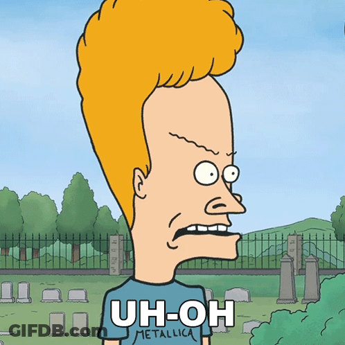 A Cartoon Character Is Wearing A Shirt That Says " Uh-Oh Metallica " GIF