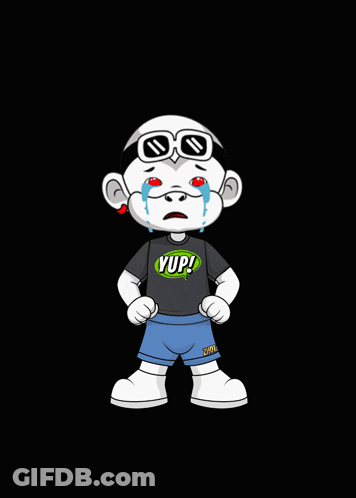 A Cartoon Character Is Wearing A Shirt That Says Yupi GIF