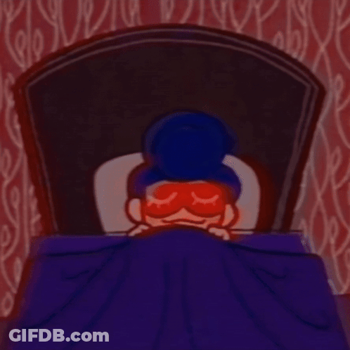 A Cartoon Character Is Wearing A Sleep Mask GIF