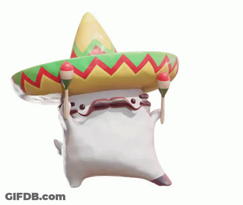 A Cartoon Character Is Wearing A Sombrero And Holding Maracas GIF