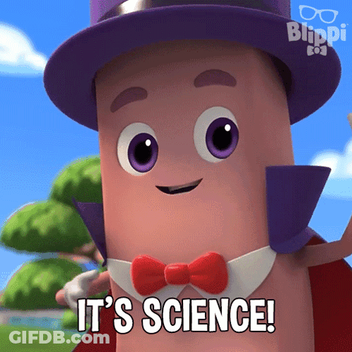 A Cartoon Character Is Wearing A Top Hat And Bow Tie And Says It 'S Science GIF