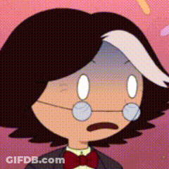 A Cartoon Character Is Wearing Glasses And A Bow Tie And Making A Surprised Face . GIF