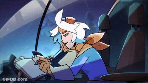 Cartoon Writing In Notebook In Car GIF