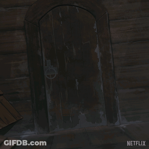 A Cartoon Character Kicking A Door With Netflix Written On The Bottom Right GIF