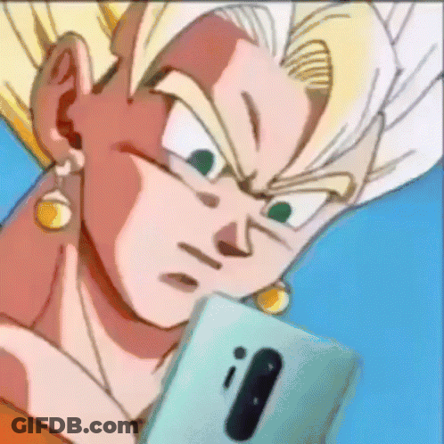 A Cartoon Character Looking At A Cell Phone With The Number 0 On It GIF