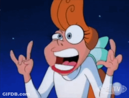 A Cartoon Character Making A Devil Horns Sign GIF