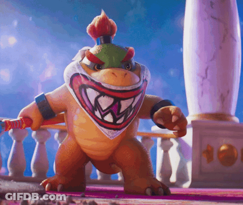 Bowser Standing In Front Of White Railing GIF