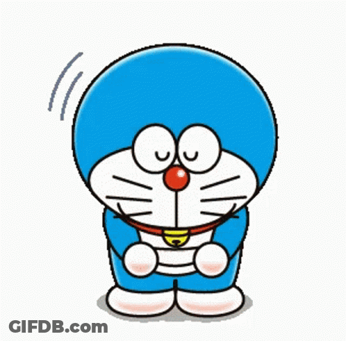 A Cartoon Character Named Doraemon Is Standing With His Arms In The Air GIF