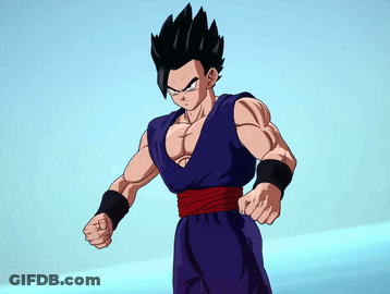 A Cartoon Character Named Gohan Says " It 'S Been A While Since Our Last Match... Let 'S Have Some Fun " GIF