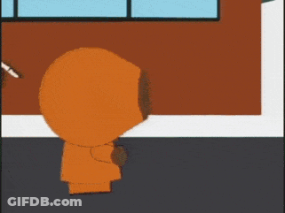 A Cartoon Character Named Kenny From South Park Stands In Front Of A Window GIF
