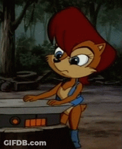 Sally Acorn Sitting On Table GIF