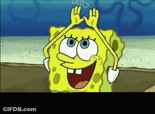 A Cartoon Character Named Spongebob Is Making A Funny Face GIF