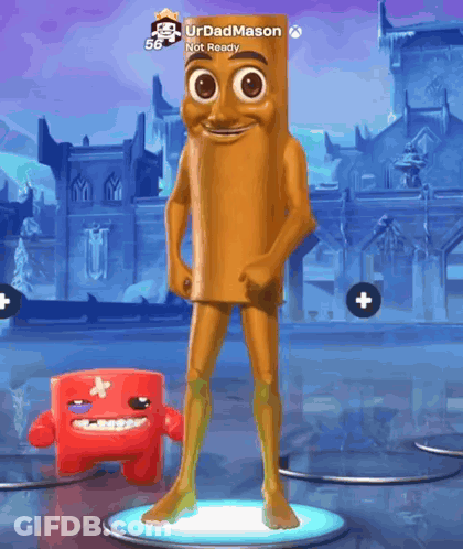 A Cartoon Character Named Urdadmason Is Standing In Front Of A Building GIF