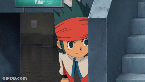 A Cartoon Character Peeking Out From Behind A Wall With An Exit Sign In The Background GIF