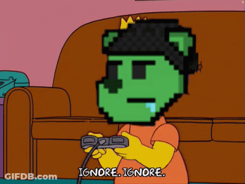 A Cartoon Character Playing A Video Game With The Words Ignore Ignore GIF