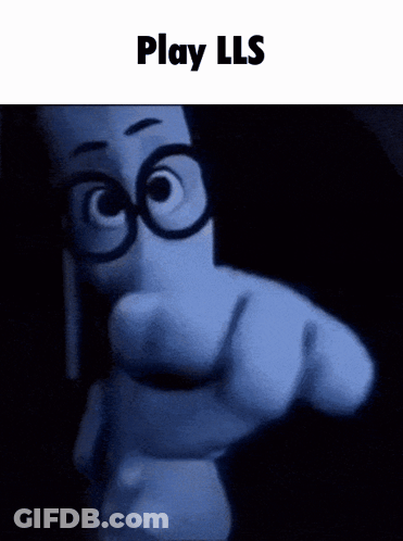 Cartoon Character Pointing With Play Lls Text GIF