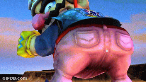 A Cartoon Character 'S Butt Is Shown In A Pixelated Video Game GIF