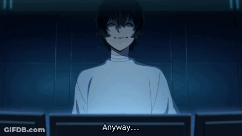 A Cartoon Character Says Anyway In Front Of A Monitor GIF
