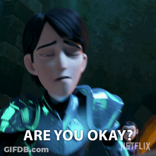 A Cartoon Character Says " Are You Okay " In A Netflix Advertisement GIF