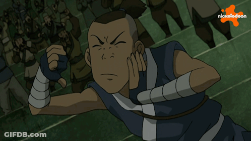 A Cartoon Character Says Boo In Front Of A Group Of People GIF