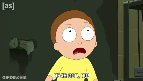 A Cartoon Character Says Dear God No In Front Of A Phone GIF