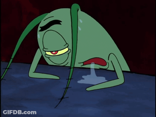 A Cartoon Character Says " Dear Neptune Above " In White Letters GIF