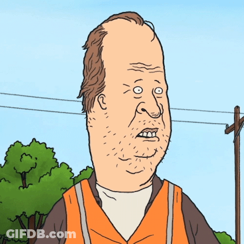A Cartoon Character Says " Did You Hear That " While Wearing An Orange Vest GIF