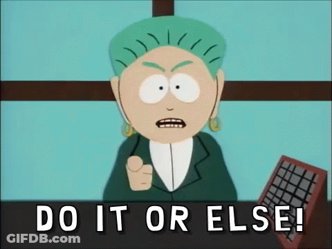 A Cartoon Character Says Do It Or Else GIF