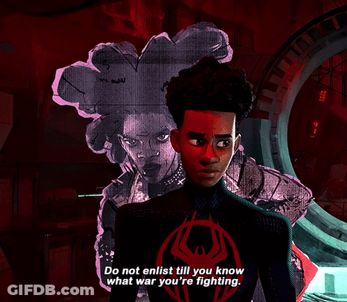 Cartoon Saying Do Not Enlist Until You Know War GIF