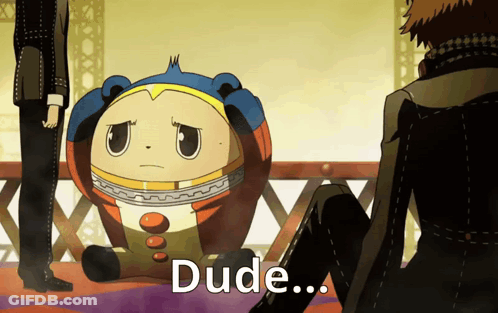 A Cartoon Character Says Dude While Sitting On A Couch GIF