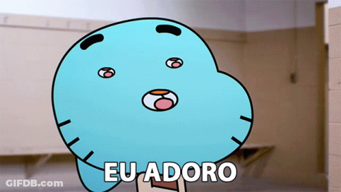 A Cartoon Character Says Eu Adoro In A Locker Room GIF
