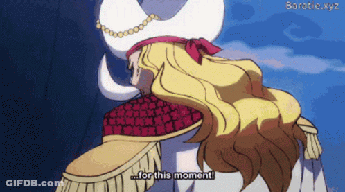 A Cartoon Character Says " For This Moment " While Wearing A White Hat GIF
