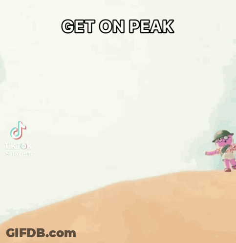 A Cartoon Character Says Get On Peak In A Video GIF