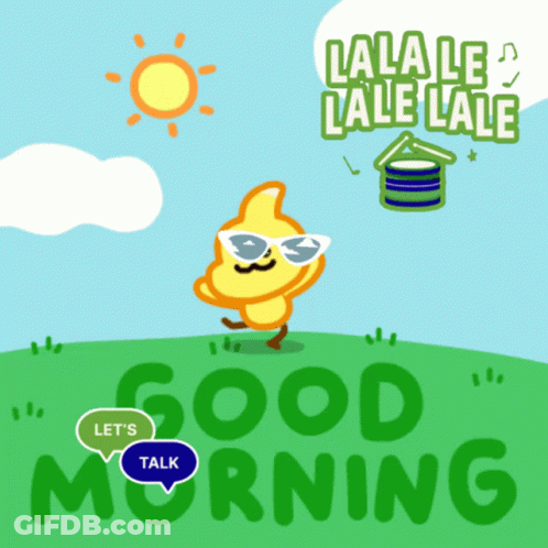 A Cartoon Character Says " Good Morning " And Has A Speech Bubble That Says " Let 'S Talk Soil " GIF