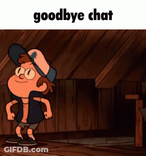 A Cartoon Character Says Goodbye Chat In The Corner GIF