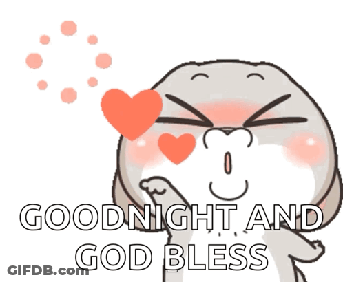 A Cartoon Character Says Goodnight And God Bless With A Heart In His Eyes GIF
