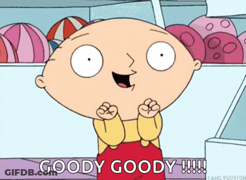 Cartoon Saying Goody Goody In Front Of Refrigerator GIF