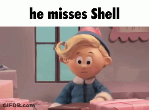 A Cartoon Character Says He Misses Shell GIF