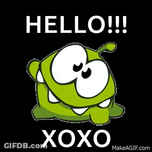 A Cartoon Character Says Hello And Xoxo GIF