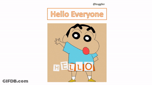 A Cartoon Character Says Hello To Everyone GIF