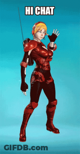 A Cartoon Character Says Hi Chat While Waving GIF