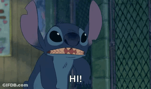 A Cartoon Character Says Hi In A Dark Room GIF