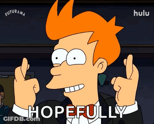 A Cartoon Character Says Hopefully In Front Of A Hulu Logo GIF