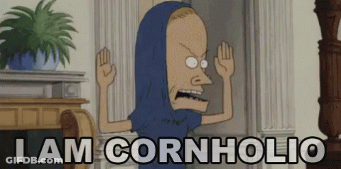 A Cartoon Character Says I Am Cornholio In Front Of A Fireplace . GIF