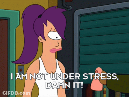 A Cartoon Character Says I Am Not Under Stress GIF