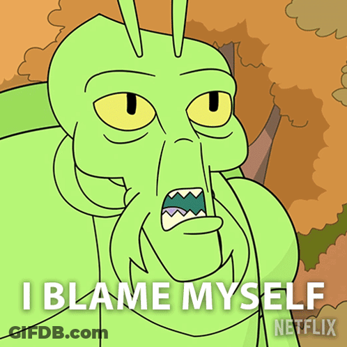 Cartoon Saying I Blame Myself Netflix GIF