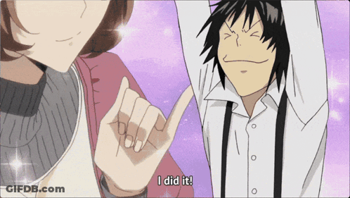 A Cartoon Character Says I Did It While Pointing At Another Person GIF