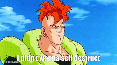 A Cartoon Character Says " I Didn T Wanna Self Destruct " GIF