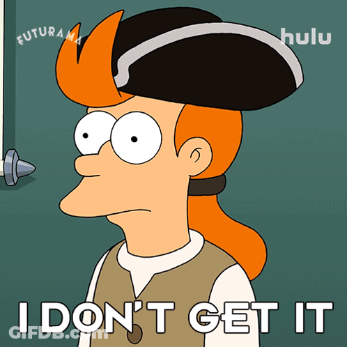 A Cartoon Character Says I Do N't Get It While Wearing A Pirate Hat GIF